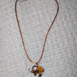 💜 Handcrafted Brown Elephant Necklace